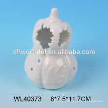 Halloween series white porcelain craft ceramic pumpkin for LED